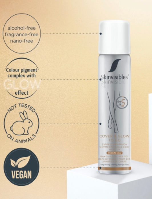 Skinvisibles Cover and Glow to go (nylonstrømper på spray) - flere farver