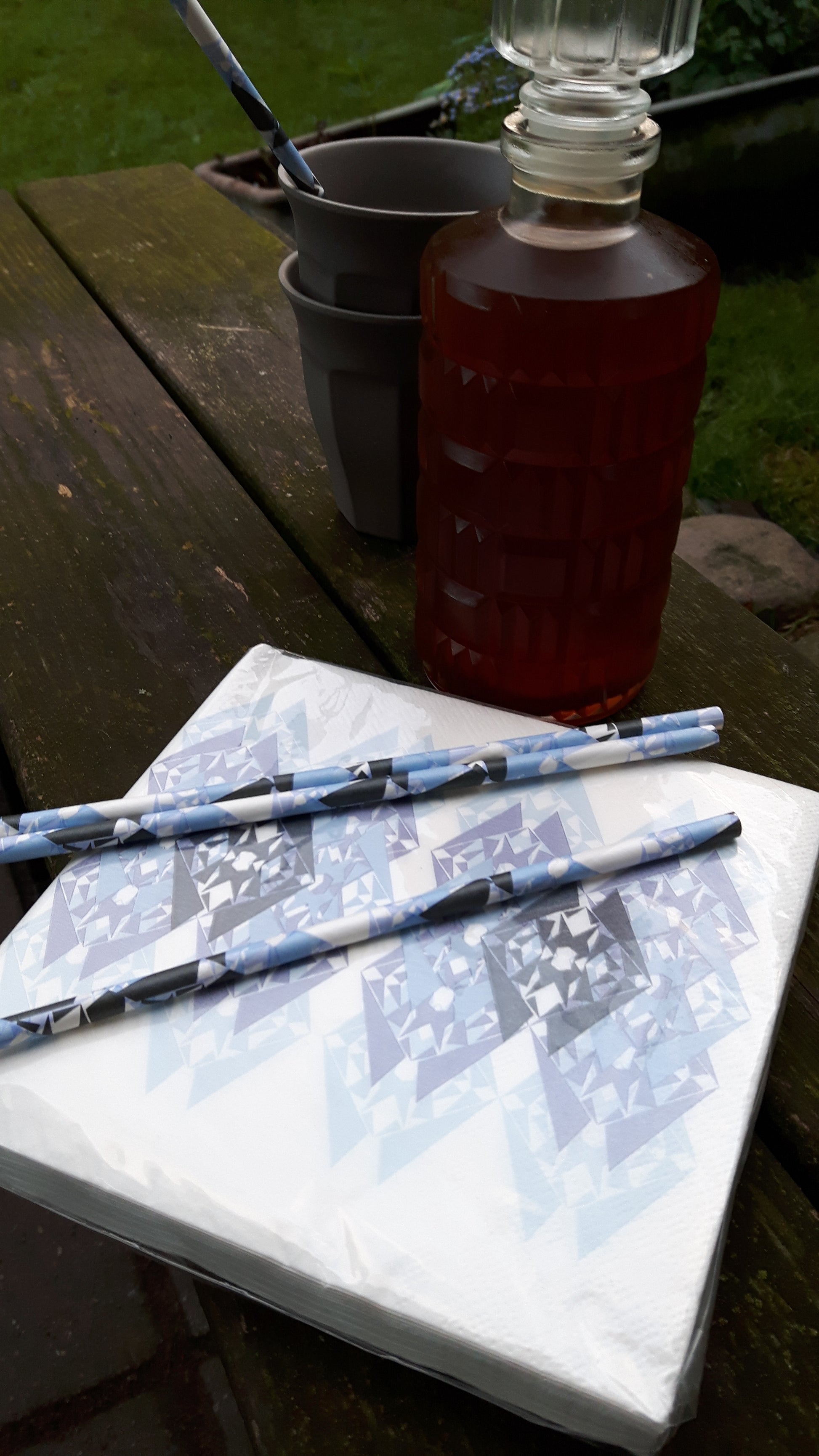 Mønstrede servietter - Blå